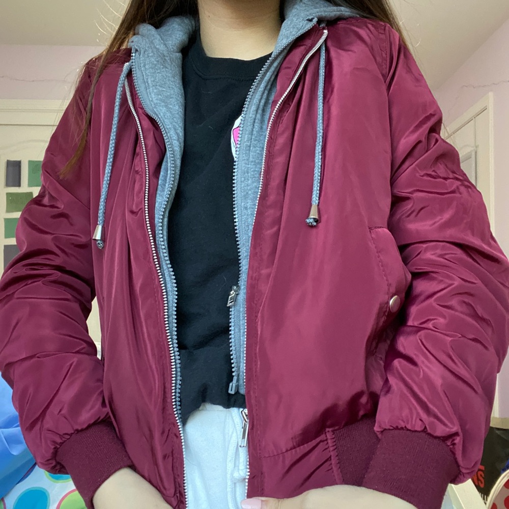 Maroon Bomber Jacket